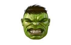 an image of a green man's face with his mouth open and teeth missing
