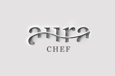 the logo for an italian restaurant called arra chef, which is made out of cut paper