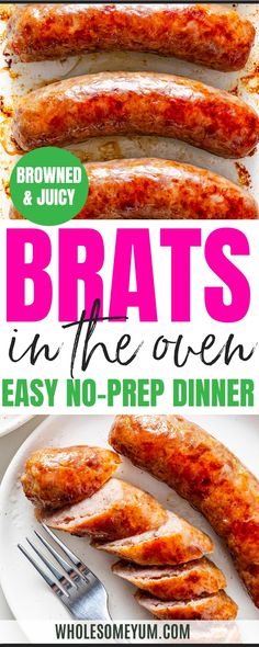 Baked brats in the oven
