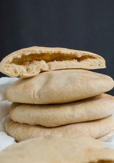 a stack of pita breads sitting on top of each other