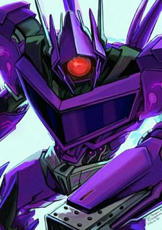 an image of a purple robot that is in the middle of it's frame