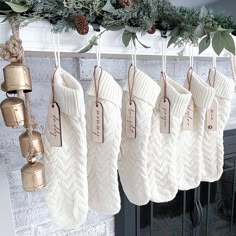 Fireplace mantel with stockings