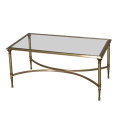 a glass and metal coffee table