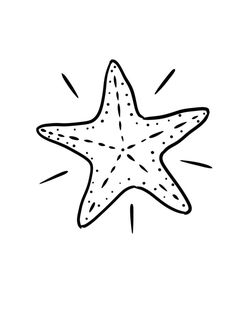 a black and white drawing of a starfish