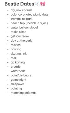 the bestie date list is shown in black and white