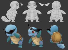 various poses of a cartoon character with different facial expressions, including the head and body of a tortoise