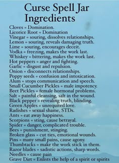 How To Make A Curse Jar, Curse Jar Spell, Curse Breaking Spell Jar, Sour Jar Spell Witchcraft, Black Walnut Spiritual Meaning, Sour Jar Spell Ingredients, Curse Jar, Sour Jar Spell, Curse Jar Ingredients