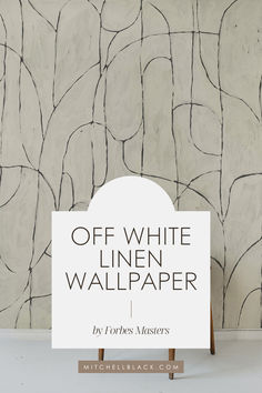 Boulder Beach Wall Mural - Off White Linen Wallpaper by Forbes Masters by Mitchell Black 