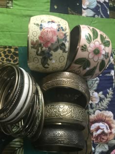 Vintage 70s bangles 70s Aesthetic Accessories, 70s Aesthetic Jewelry, Vintage Bracelets Aesthetic, Vintage Oxidized Bracelet Jewelry, Daisy Jones Jewelry, 70s Jewelry Aesthetic, Whimsigothic Accessories, Bohemian Oxidized Bangle Jewelry, Colorful Vintage Bangles Collection