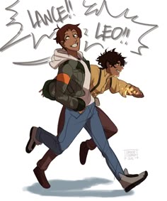 an image of two people running together