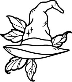 a wizard hat with leaves on it and a star in the middle, sitting on top of