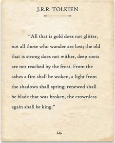 a poem written in black ink on parchment paper with the words j r r tolken