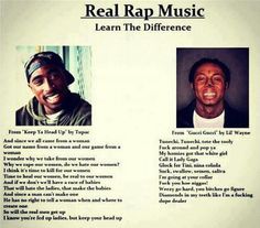 two people are shown with the words real rap music written on their faces and in front of them