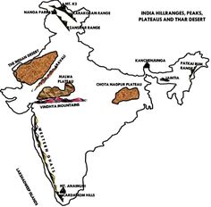 a map of india showing the major plains and their respective areas in which there is no name