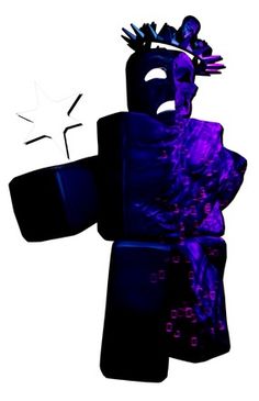 a purple and black statue with a white background