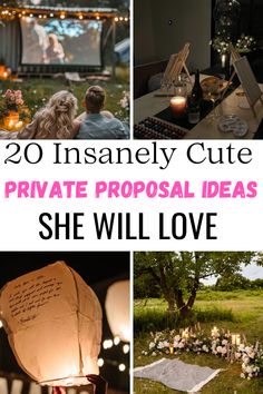 some people are sitting at a table with paper lanterns in the air and one person is holding