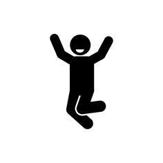 a person jumping in the air with their arms up