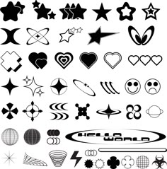 a variety of different shapes and sizes of tattoos