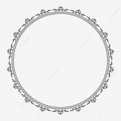 a circular frame with leaves and vines on the edges, circle, border png and psd
