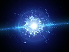 an abstract blue background with lines and dots