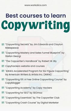 the best courses to learn copy writing