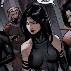 an image of a comic scene with two women and one man talking to each other