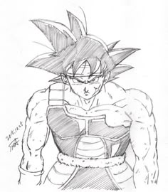 a pencil drawing of gohan from the dragon ball anime character drawings, cartoon characters, person