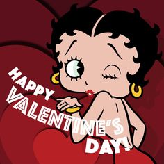 a cartoon character holding a heart with the words happy valentine's day on it