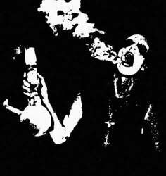 Darkthrone Grunge Silhouette, Dark Stencil Art, Black And White Ftp Design, Grunge Silhouette Art, G59 Stencil, Hellstar Black And White, Black And White Punk Art, Black Metal Stencils, Y2k Art Black And White