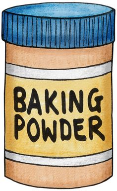 a drawing of a jar of baking powder