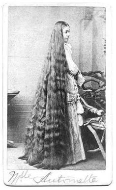 1900 Long Victorian Hair, Victorian Long Hair, Long Hair Vintage, Long Hair 1800s, Victorian Era Long Hair, Edwardian Long Hair, Historical Long Hair, Long Hair History, Scary Long Hair