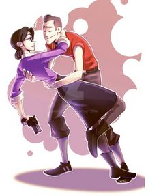 a man and woman hug each other while standing in front of a pink background with bubbles