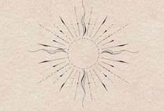 a drawing of a sunburst in the middle of a piece of paper