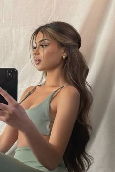 Grad Hair Down, Prom Hair Long Brunette, Hair For Neutral Undertones, Formal Hair Brunette, Classy Prom Hair Down, Prom Hair Down Brunette, Prom Hair Long Brown, Grad Hair Inspo, Long Brown Hair Formal Styles