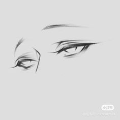 a drawing of an eye with long lashes