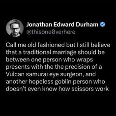 the tweet on jonathan edward durham's twitter account shows that he is still married