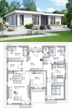 the floor plan for a small house with two rooms and one living room in it