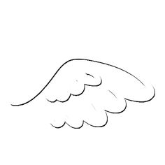 the outline of an angel's wing on a white background