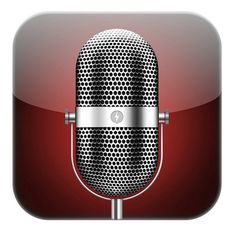 a microphone with a red background on the app store icon for iphone or ipad computer