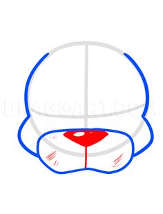 a drawing of a face with red lips