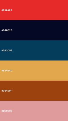 the color palettes are all different colors