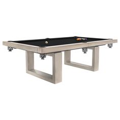 a pool table with two balls on the top and one ball resting on the bottom