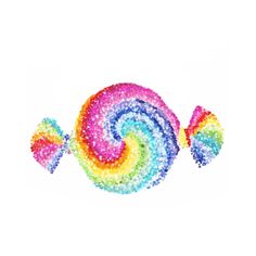 a candy lollipop is shown in multi - colored sprinkles on a white background