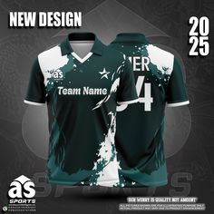 a green and white soccer jersey with the number four on it