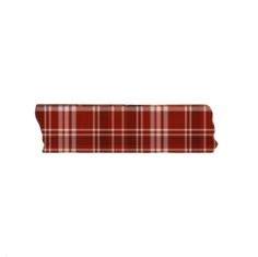 a red and white plaid ribbon on a white background