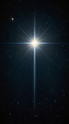 a bright star shines brightly in the dark sky