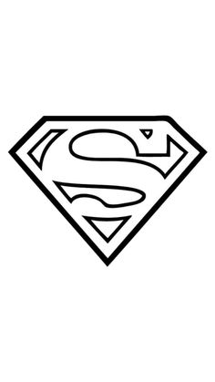 the superman logo is drawn in black and white, but it appears to be an outline