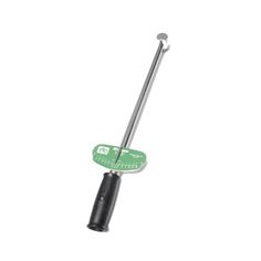 a green and black tool on a white background