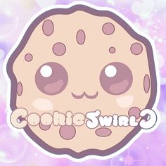 a cookie sticker with the words cookie swirl written in front of it