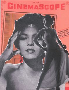 a poster with a woman in front of a mirror and the words cinema on it